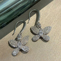 Sweet Full Rhinestone Bow Drop Earrings For Women, Sparkling Butterfly Dangle Ear Jewelry view 4