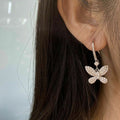 Sweet Full Rhinestone Bow Drop Earrings For Women, Sparkling Butterfly Dangle Ear Jewelry view 2