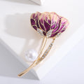 Delicate Alloy Enamel Flower Bud Brooch Pin For Fashion Clothing view 3