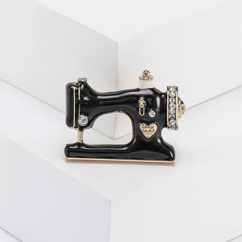 Alloy Enamel Sewing Machine Brooch For Creative Clothing Decoration