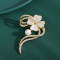 Copper Zircon Shell Clover Brooch Pin For Anti Exposure Styling view 3