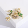 Alloy Zircon Flower Brooch Pin For Suits And Coats view 4
