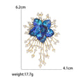 Copper Zircon Crystal Flower Brooch Pin For Elegant Suit Accessories view 5