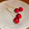 Chic Alloy Cherry Drop Earrings With Silver Needle, Fresh Fruit Dangle Earrings For Women view 4