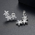 Classic Vintage Full Pave AAA Marquise Zircon Five Petal Flower Stud Earrings For Women view 3