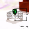 Luxury Light Water Drop Zircon Ring With Full Pave Pear Shape Floral Design For Women view 5