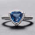 Luxury Copper Inlaid Chunky Triangle Zircon Wedding Ring, Elegant Fine Jewelry For Women view 4