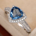 Luxury Copper Inlaid Chunky Triangle Zircon Wedding Ring, Elegant Fine Jewelry For Women view 2