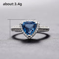 Luxury Copper Inlaid Chunky Triangle Zircon Wedding Ring, Elegant Fine Jewelry For Women view 5