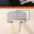 Luxury Five Row Full Rhinestone Zircon Women's Ring Personalized Versatile Fashion Finger Jewelry view 4