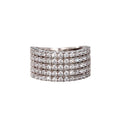 Luxury Five Row Full Rhinestone Zircon Women's Ring Personalized Versatile Fashion Finger Jewelry view 5