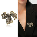 Alloy Rhinestone Ribbon Brooch Pin For Sweaters And Suits view 2