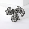 Alloy Rhinestone Ribbon Brooch Pin For Sweaters And Suits view 3
