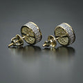 New Hip Hop Copper Round Micro Pave Zircon Stud Earrings Simple Unisex Fashion Ear Jewelry view 4