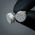 New Hip Hop Copper Round Micro Pave Zircon Stud Earrings Simple Unisex Fashion Ear Jewelry view 3