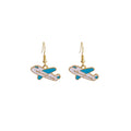 Creative Alloy Enamel Globe And Airplane Travel Theme Drop Dangle Student Fashion Earrings view 5