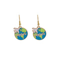 Creative Alloy Enamel Globe And Airplane Travel Theme Drop Dangle Student Fashion Earrings view 4