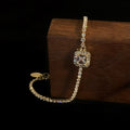 Korean Light Luxury Zircon Square Geometric Bangle Minimalist Fashion Bracelet view 3