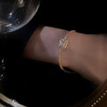 Korean Light Luxury Zircon Square Geometric Bangle Minimalist Fashion Bracelet view 2