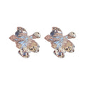 Korean Minimalist Alloy Metal Flower Stud Earrings With Geometric Floral Design view 5