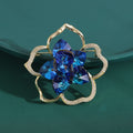 Copper Crystal Zircon Camellia Brooch Pin For Suits And Coats view 1