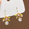 Elegant Daisy Sunflower Enamel Rhinestone Crystal Drop Hook S925 Needle Forest Style Women's Earrings view 1
