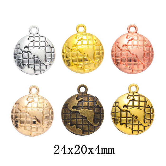 Zinc Alloy Earth Charm Pendant for DIY Necklace Bracelet Jewelry Making