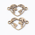 Zinc Alloy Heart Earth Charm Pendant for DIY Necklace Bracelet Jewelry Making view 3