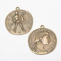 Zinc Alloy Roman Coin Charm Pendant for DIY Necklace Bracelet Jewelry Making view 3