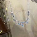 Sweet Alloy Rhinestone Teardrop Branch Pendant Necklace Elegant Geometric Collarbone Jewelry view 2