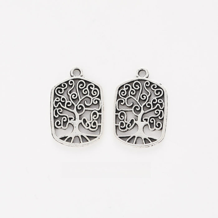 DIY Vintage Zinc Alloy Tree Of Life Pendant Charm Jewelry Accessories For Bracelet Making