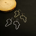 Elegant Hollow Africa Map Alloy Drop Earrings for Women, Irregular Geometric Line Fashion Jewelry Earrings view 2