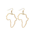 Elegant Hollow Africa Map Alloy Drop Earrings for Women, Irregular Geometric Line Fashion Jewelry Earrings view 5