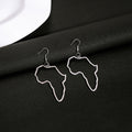 Elegant Hollow Africa Map Alloy Drop Earrings for Women, Irregular Geometric Line Fashion Jewelry Earrings view 4