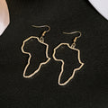 Elegant Hollow Africa Map Alloy Drop Earrings for Women, Irregular Geometric Line Fashion Jewelry Earrings view 3