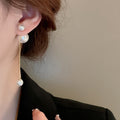 18K Gold Plated Pearl Tassel Drop Earrings With Sterling Silver Posts, Convertible Two Way Chic Geometric Jewelry For Wo view 3