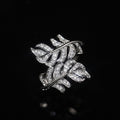 European American Plant Flower Series Leaf Index Finger Ring, Natural Fashion Women's Jewelry view 2