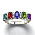 Simple Geometric Colorful Zircon Ring, European American Fashion Rainbow Stack Band view 2