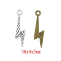 Zinc Alloy Lightning Bolt Charm Pendant for DIY Necklace Bracelet Jewelry Making view 1