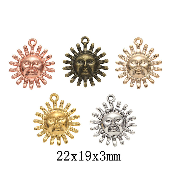 Zinc Alloy Sun Charm Pendant No.273703 for DIY Necklace Bracelet Jewelry Making