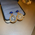 Alloy French Vintage Portrait Geometric Round Stud Earrings For Women view 3