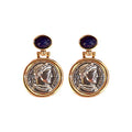 Alloy French Vintage Portrait Geometric Round Stud Earrings For Women view 5