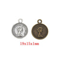 Zinc Alloy Woman Head Charm Pendant No.381510 for DIY Necklace Bracelet Jewelry Making view 1