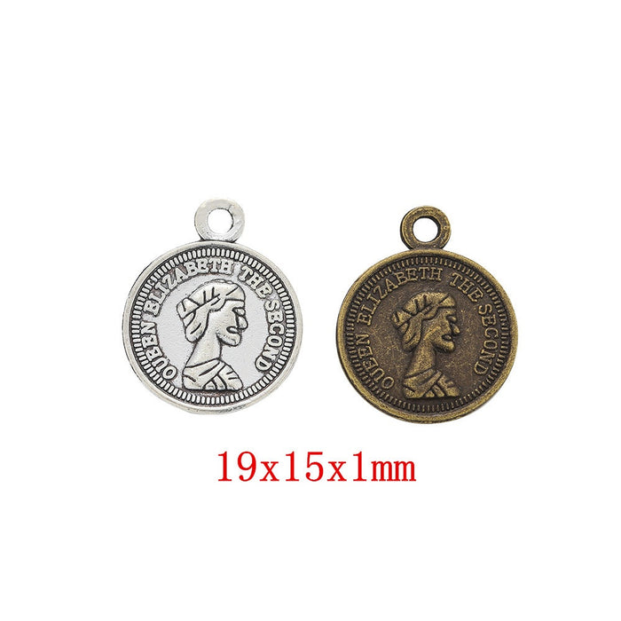 Zinc Alloy Woman Head Charm Pendant No.381510 for DIY Necklace Bracelet Jewelry Making