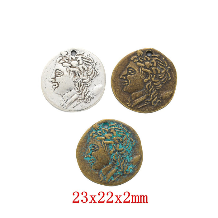 Zinc Alloy Woman Head Charm Pendant for DIY Necklace Bracelet Jewelry Making