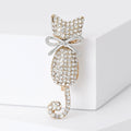 Alloy Rhinestone Bow Cat Brooch Pin For Cute Apparel Decoration view 4