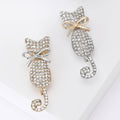 Alloy Rhinestone Bow Cat Brooch Pin For Cute Apparel Decoration view 1