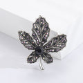 Alloy Rhinestone Maple Leaf Brooch For Fashion Garment Decoration view 4