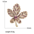 Alloy Rhinestone Maple Leaf Brooch For Fashion Garment Decoration view 5