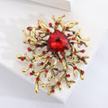 Vintage Crystal Glass Flower Brooch Pin For High-End Apparel view 6